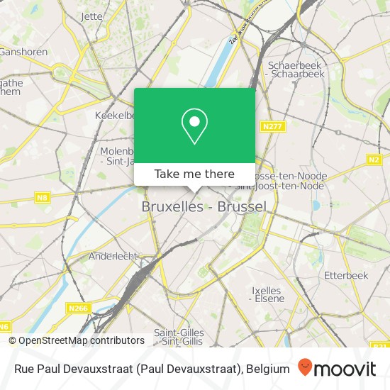 Rue Paul Devauxstraat plan
