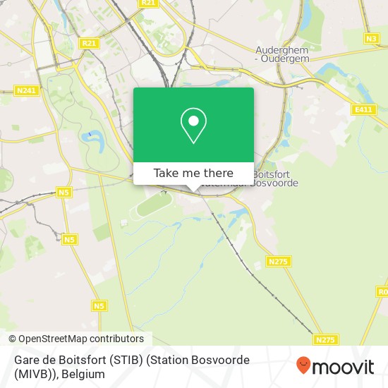 Gare de Boitsfort (STIB) (Station Bosvoorde (MIVB)) map