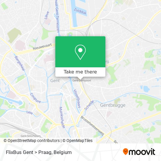 FlixBus Gent > Praag map