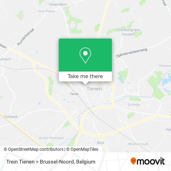 Trein Tienen > Brussel-Noord plan