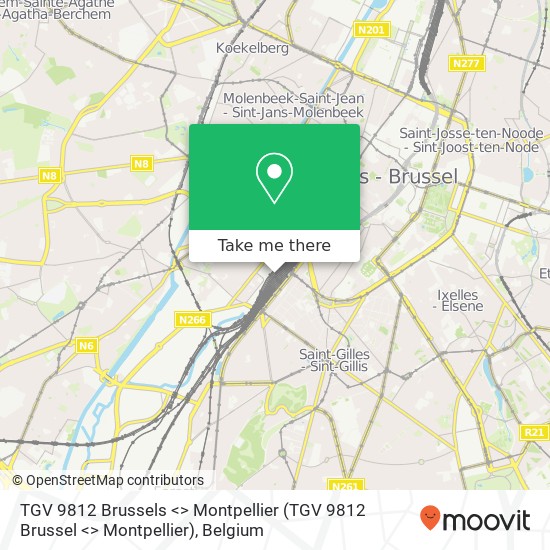 TGV 9812 Brussels <> Montpellier map