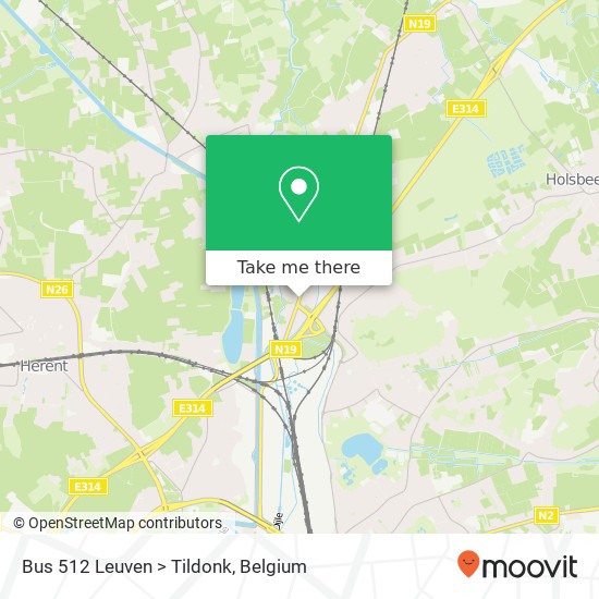 Bus 512 Leuven > Tildonk map