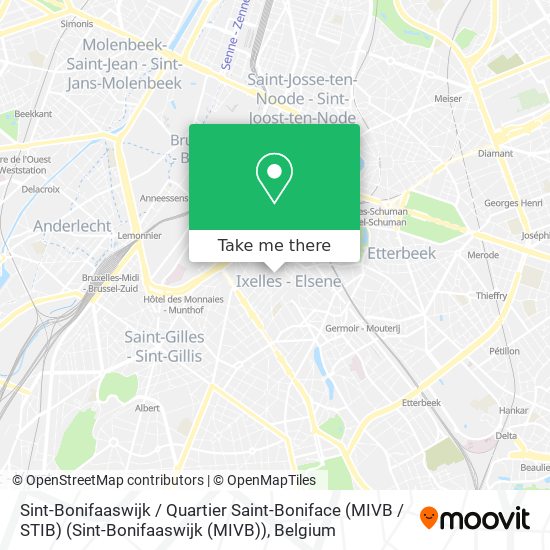 Sint-Bonifaaswijk / Quartier Saint-Boniface (MIVB / STIB) (Sint-Bonifaaswijk (MIVB)) map