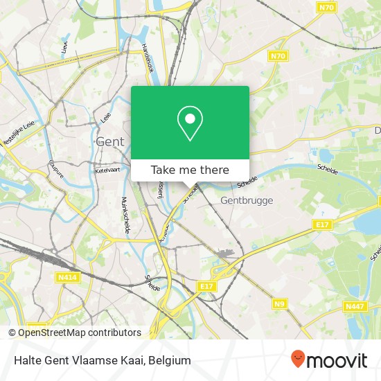 Halte Gent Vlaamse Kaai map