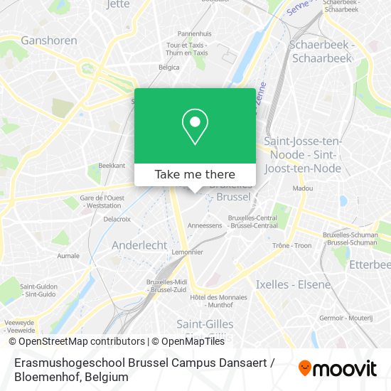 Erasmushogeschool Brussel Campus Dansaert / Bloemenhof map