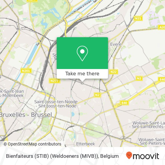 Bienfaiteurs (STIB) (Weldoeners (MIVB)) map