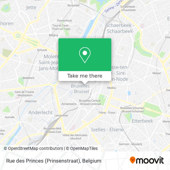 Rue des Princes (Prinsenstraat) map