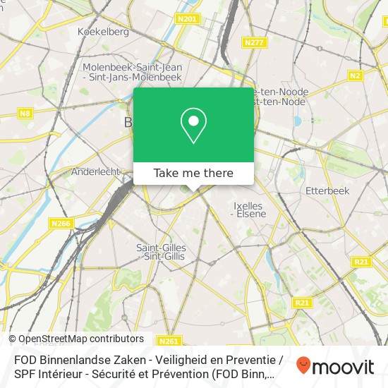 FOD Binnenlandse Zaken - Veiligheid en Preventie / SPF Intérieur - Sécurité et Prévention map