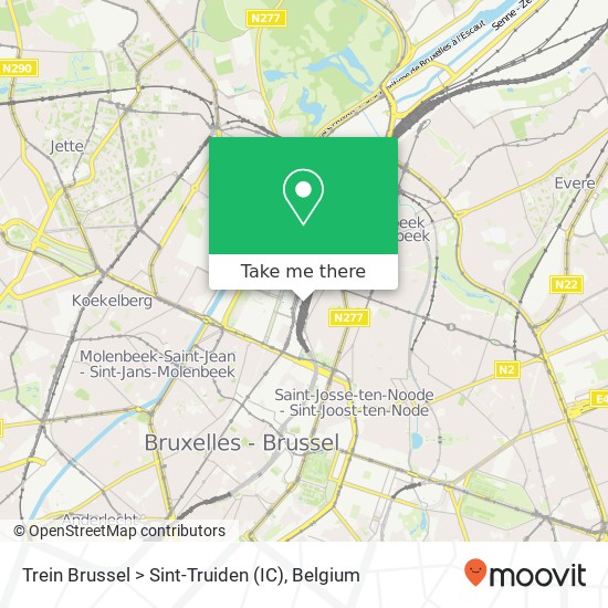 Trein Brussel > Sint-Truiden (IC) map