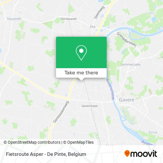 Fietsroute Asper - De Pinte map