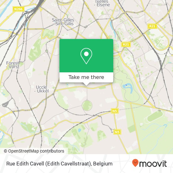 Rue Edith Cavell (Edith Cavellstraat) map