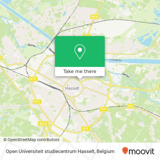 Open Universiteit studiecentrum Hasselt map