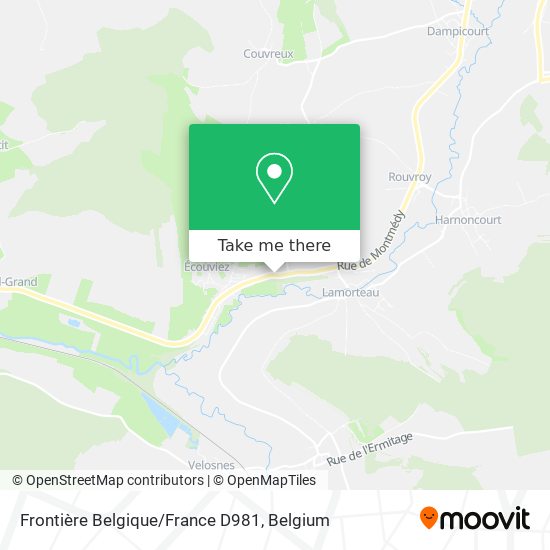 Frontière Belgique/France D981 plan