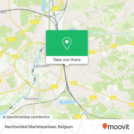 Nachtwinkel Martelarenlaan plan