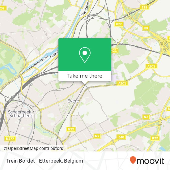 Trein Bordet - Etterbeek plan