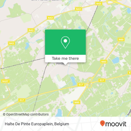 Halte De Pinte Europaplein map