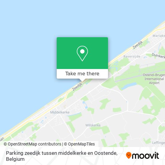 Parking zeedijk tussen middelkerke en Oostende map