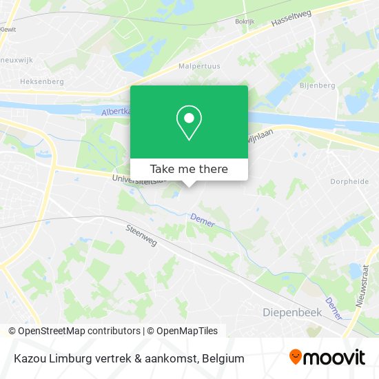 Kazou Limburg vertrek & aankomst map