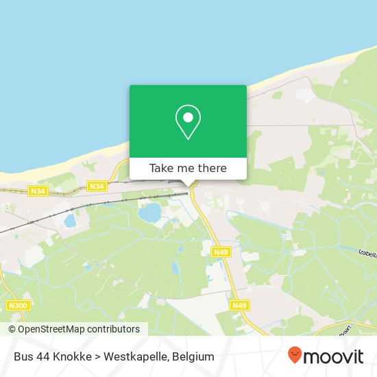 Bus 44 Knokke > Westkapelle plan