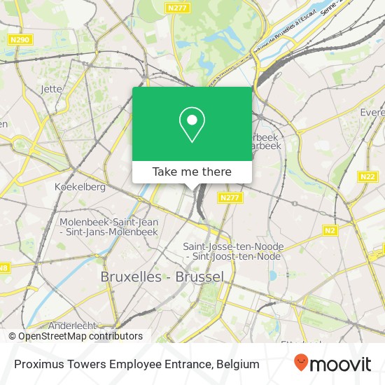 Proximus Towers Employee Entrance map