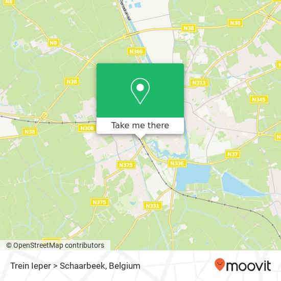 Trein Ieper > Schaarbeek map