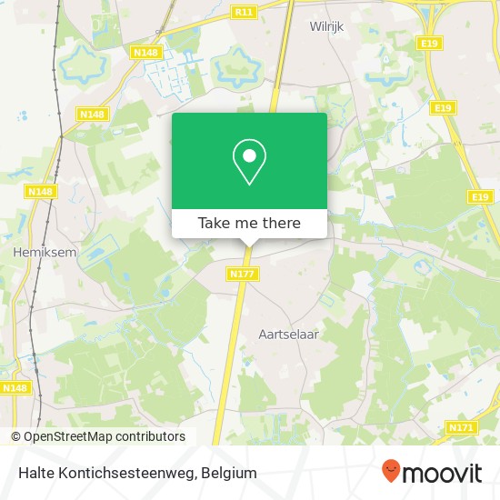 Halte Kontichsesteenweg map