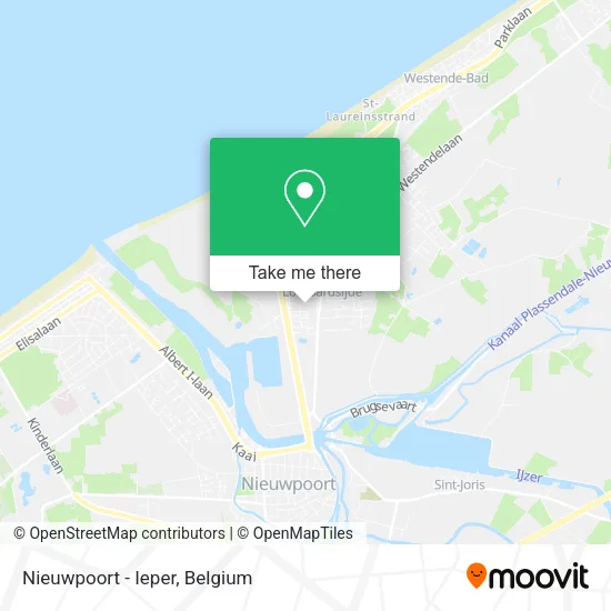 Nieuwpoort - Ieper map