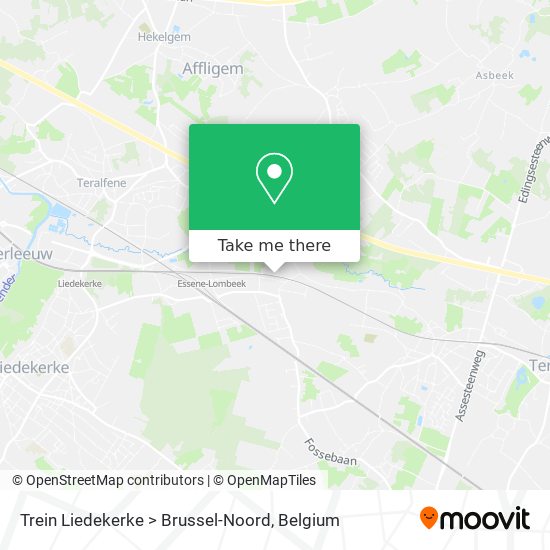 Trein Liedekerke > Brussel-Noord map