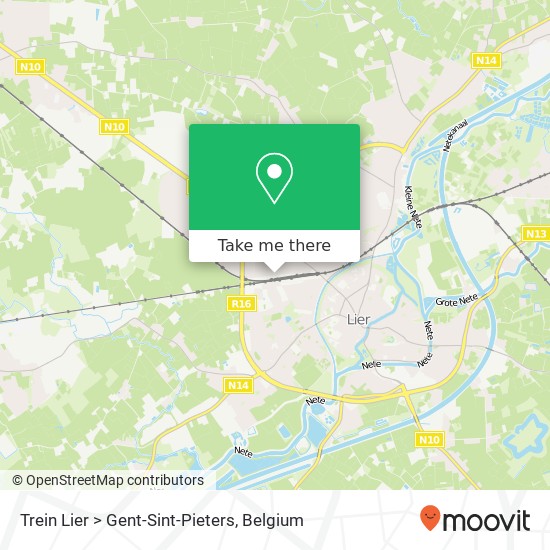 Trein Lier > Gent-Sint-Pieters map