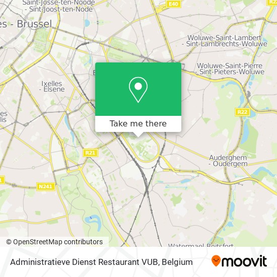 Administratieve Dienst Restaurant VUB map