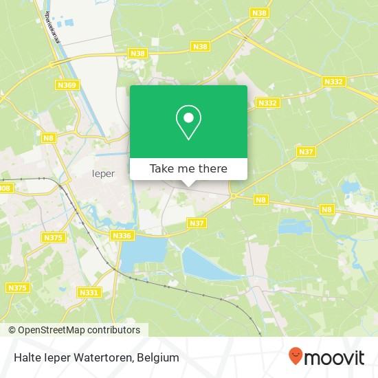 Halte Ieper Watertoren map