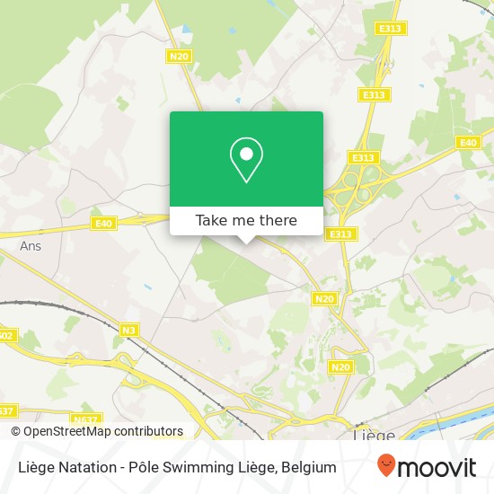 Liège Natation - Pôle Swimming Liège plan