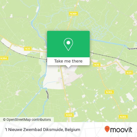 ‘t Nieuwe Zwembad Diksmuide map
