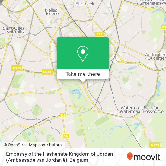 Embassy of the Hashemite Kingdom of Jordan (Ambassade van Jordanië) map