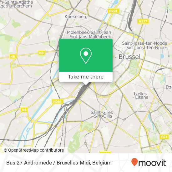 Bus 27 Andromede / Bruxelles-Midi map