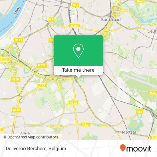 Deliveroo Berchem map