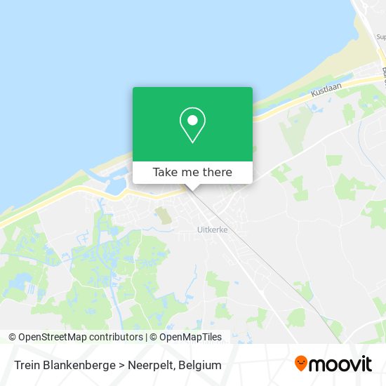 Trein Blankenberge > Neerpelt map