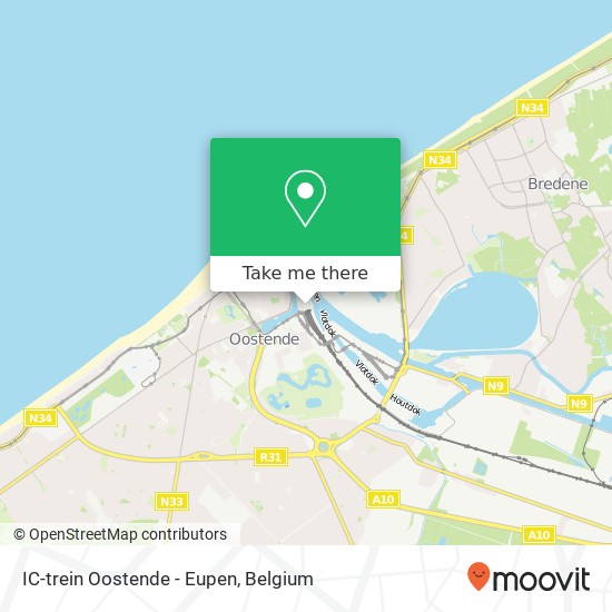 IC-trein Oostende - Eupen plan