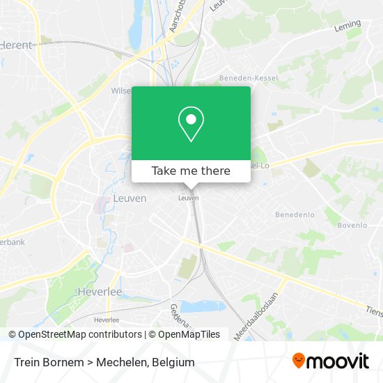 Trein Bornem > Mechelen map