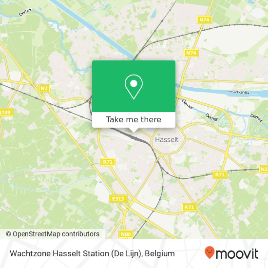 Wachtzone Hasselt Station (De Lijn) map