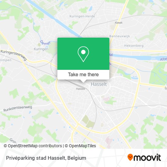 Privéparking stad Hasselt map