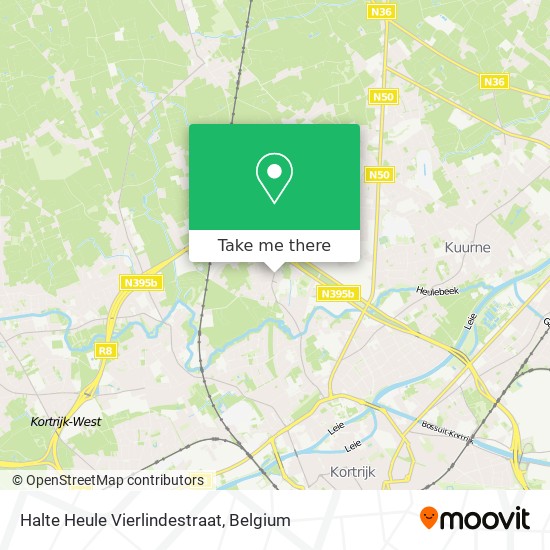 Halte Heule Vierlindestraat map