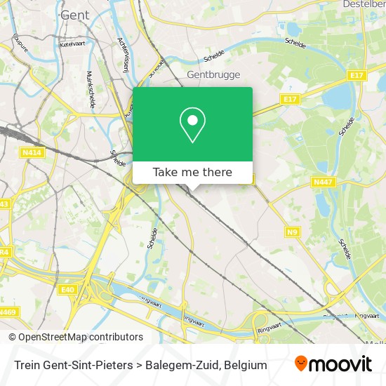 Trein Gent-Sint-Pieters > Balegem-Zuid map