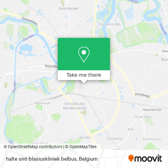 halte sint-blasiuskliniek belbus map