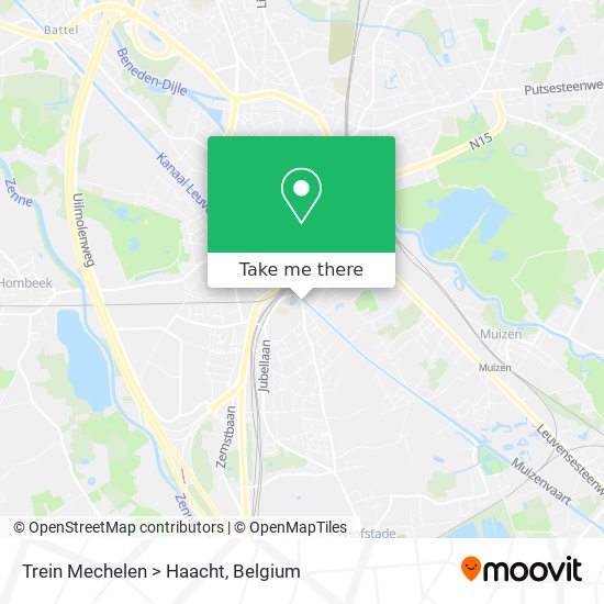 Trein Mechelen > Haacht map