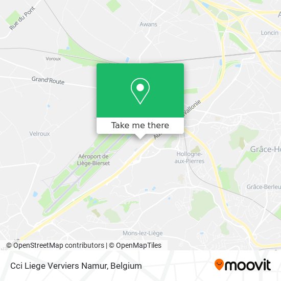 Cci Liege Verviers Namur map
