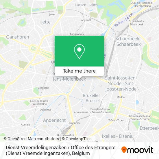 Dienst Vreemdelingenzaken / Office des Etrangers map