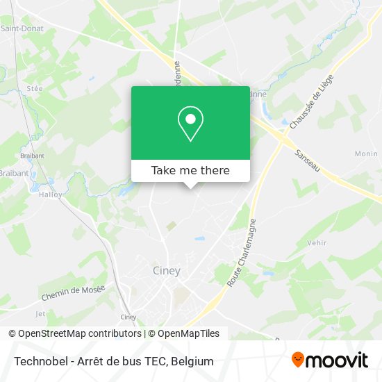 Technobel - Arrêt de bus TEC map