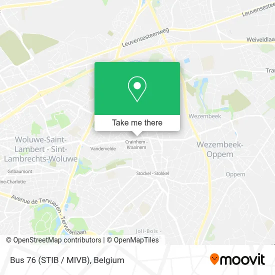 Bus 76 (STIB / MIVB) map