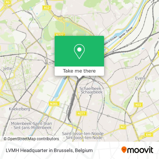 LVMH Headquarter in Brussels map